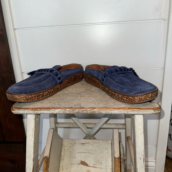 Lucky Brand Navy Blue Taniae Suede Slip-On Mules Shoes Clogs Size 9 - Picture 3 of 6